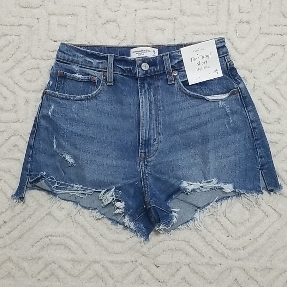 A&F Curve Love High Rise Cutoff Shorts Sz 2/Sz 26